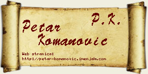 Petar Komanović vizit kartica